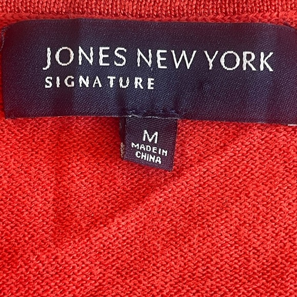 Jones New York Orange Short Sleeve Pullover Sweater Medium - Picture 6 of 9